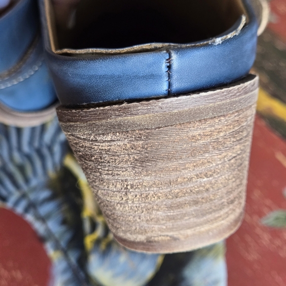 L'Artiste Spring Step Zoozi Western Leather Slipon Mules Shoes Rhinestone Buckle - Picture 8 of 12